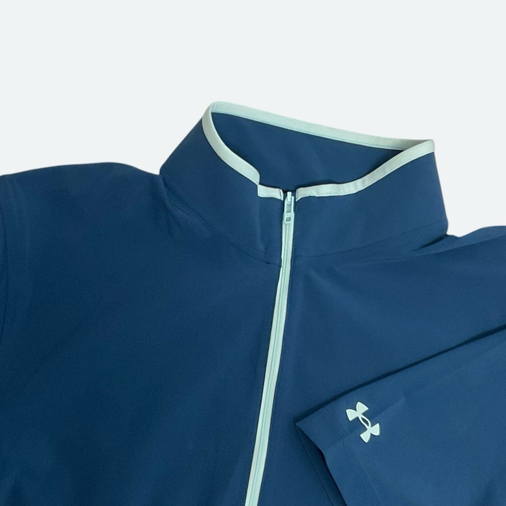 Under Armour Top Mens Voyager Windbreaker Half Sleeve 1/2 Zip Large Teal Shirt
